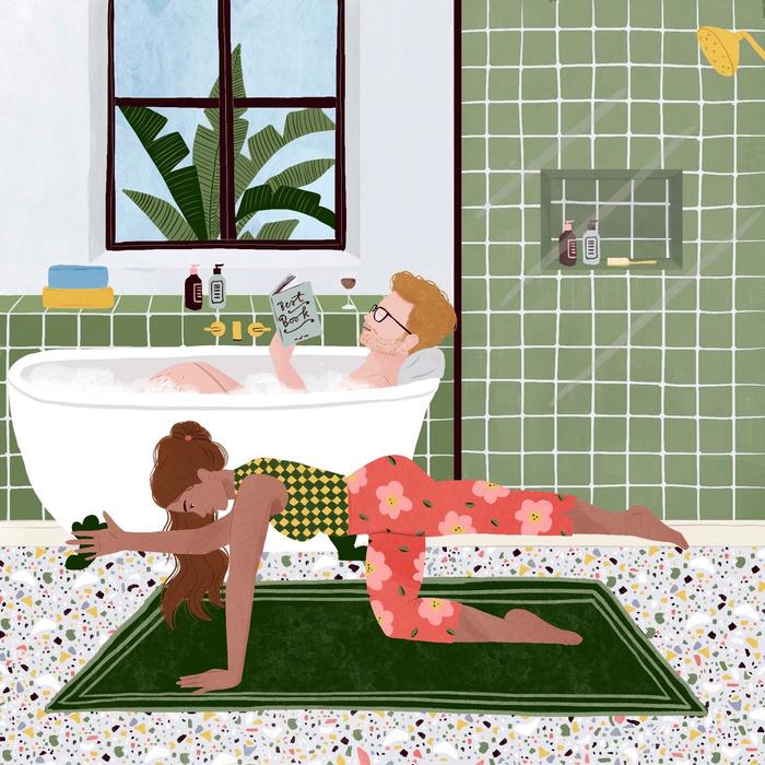Pajama Pilates by Maria Mankin, with illustrations by Maja Tomljanovic