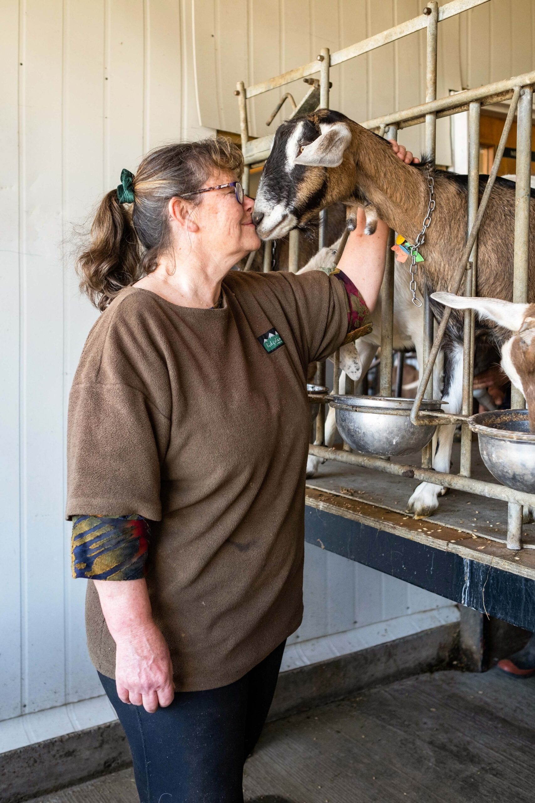 Annie Nieuwenhuis and a goat