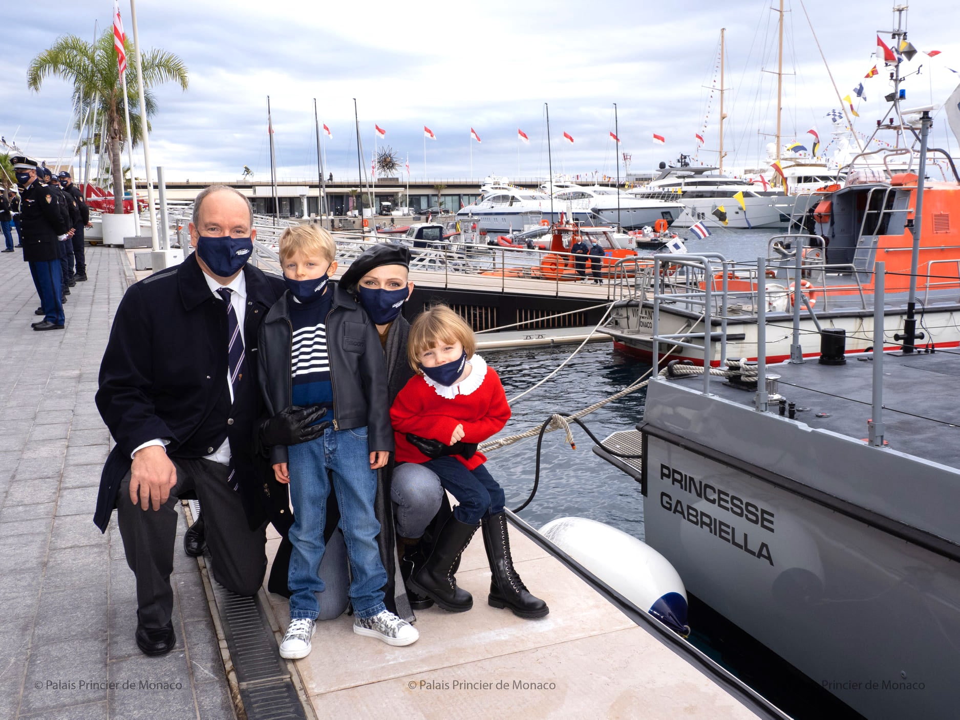 Princess Charlene and Prince Albert of Monaco at the Yacht Club de Monaco