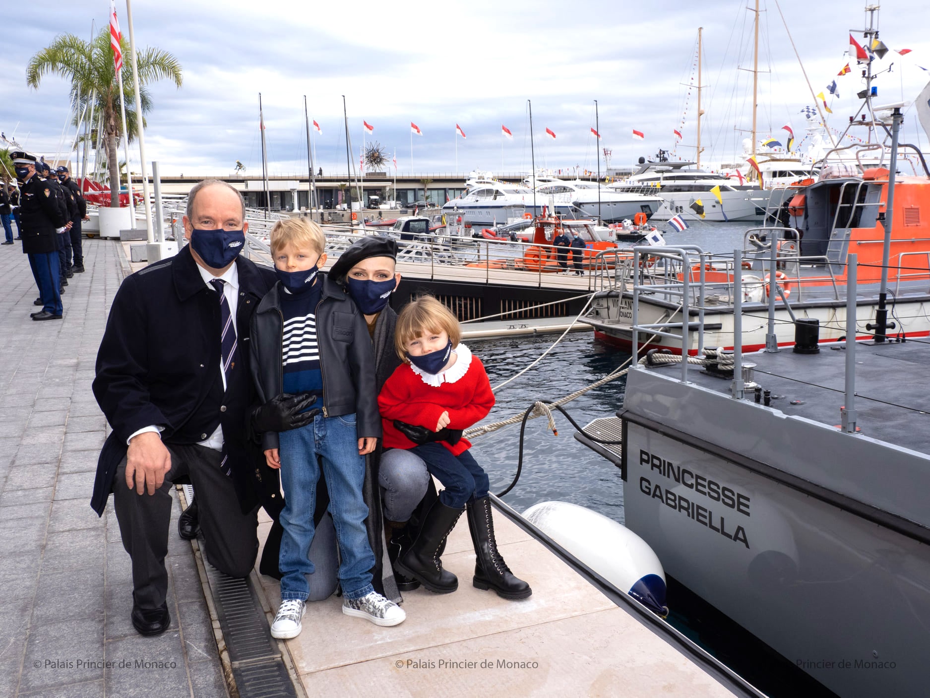 Princess Charlene and Prince Albert of Monaco at the Yacht Club de Monaco 