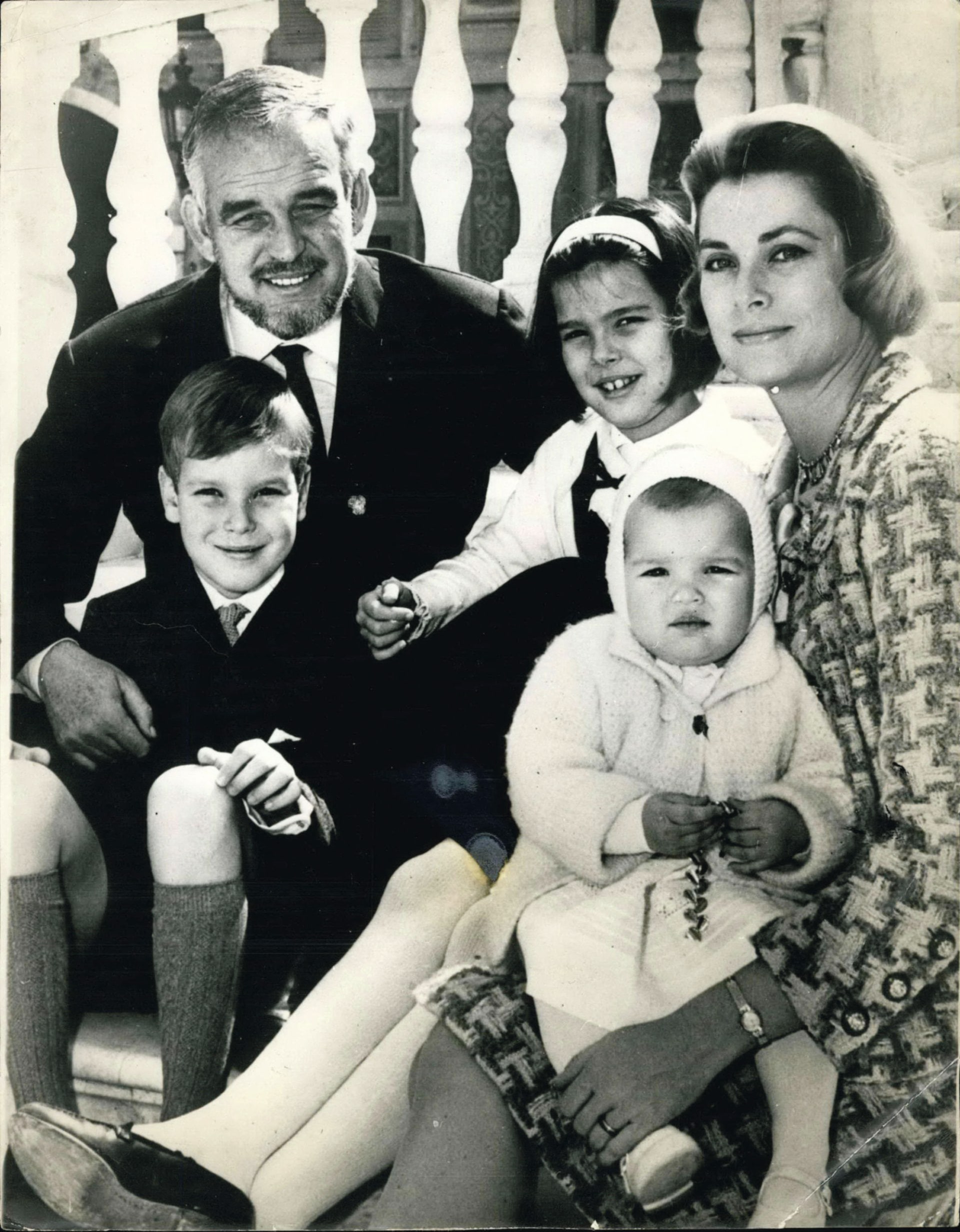Prince Rainier III and Grace Kelly with their family