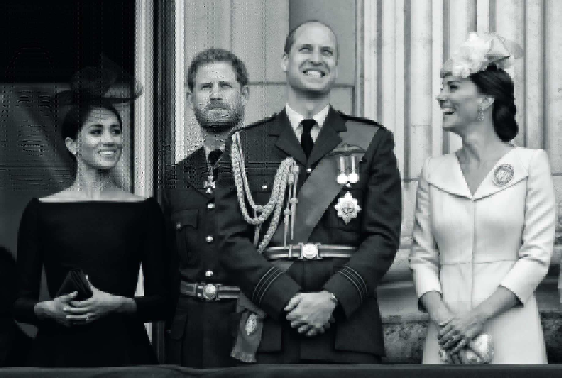 Meghan, Harry, William and Kate on Buckingham Palace balcony