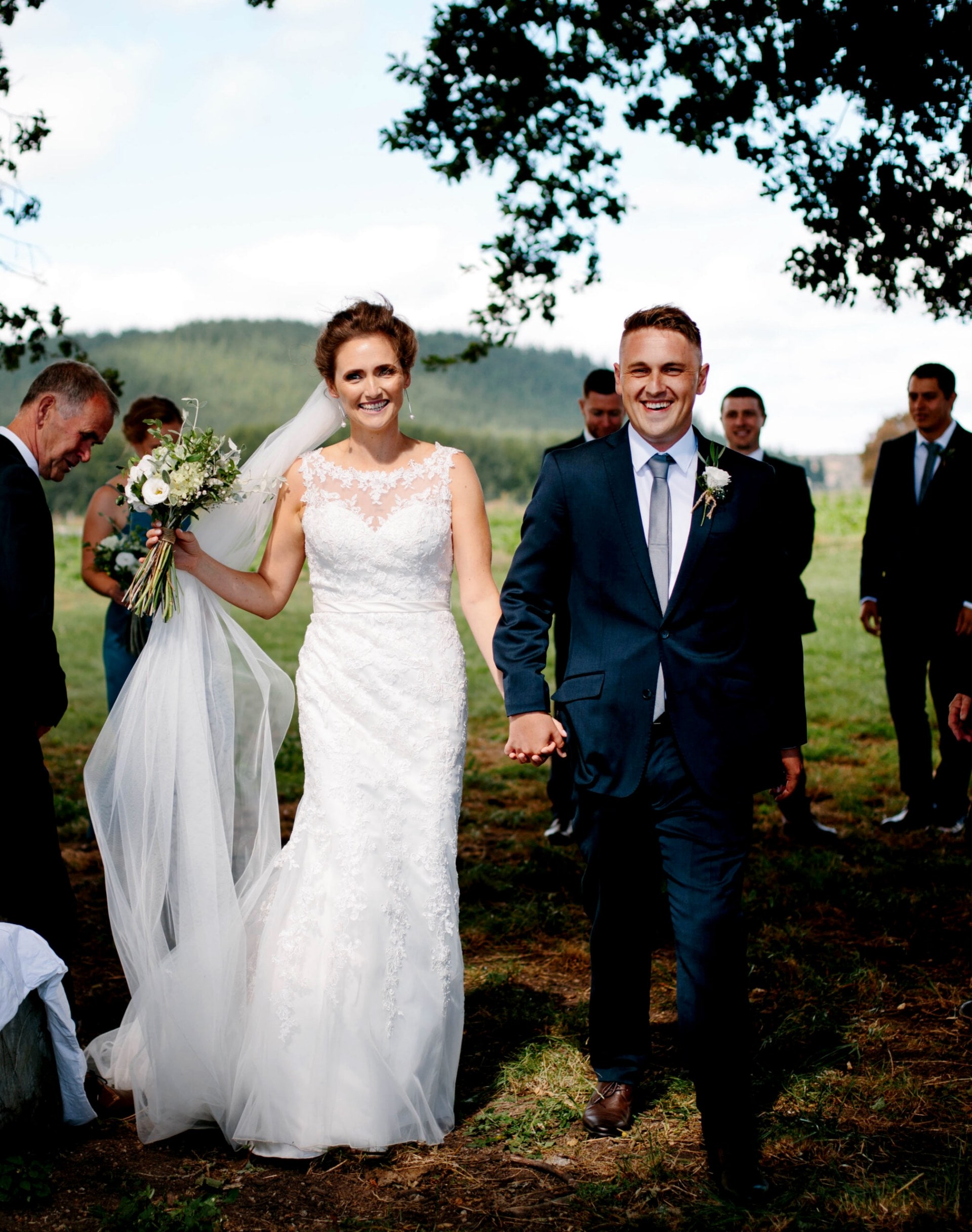 Renique and Logan Williams on their wedding day