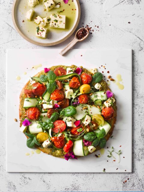 Roasted tomato and ricotta flatbreads