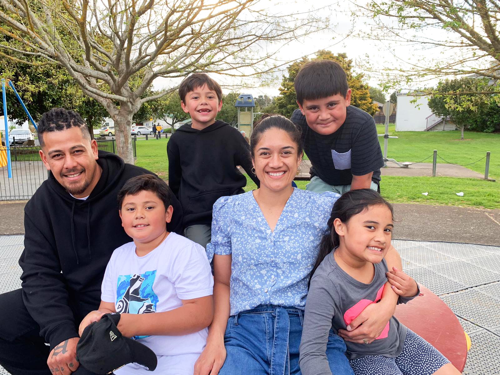 Sulu Fitzpatrick with family and partner Andrew