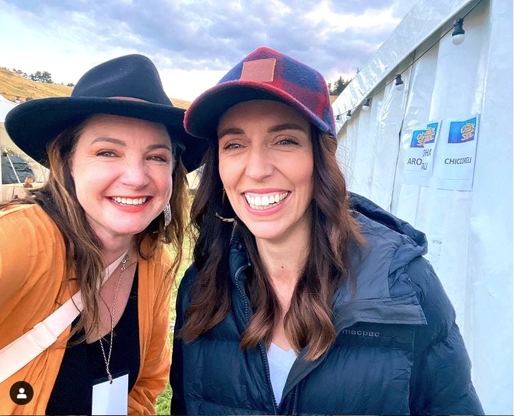 Claire Chitham with Jacinda Ardern