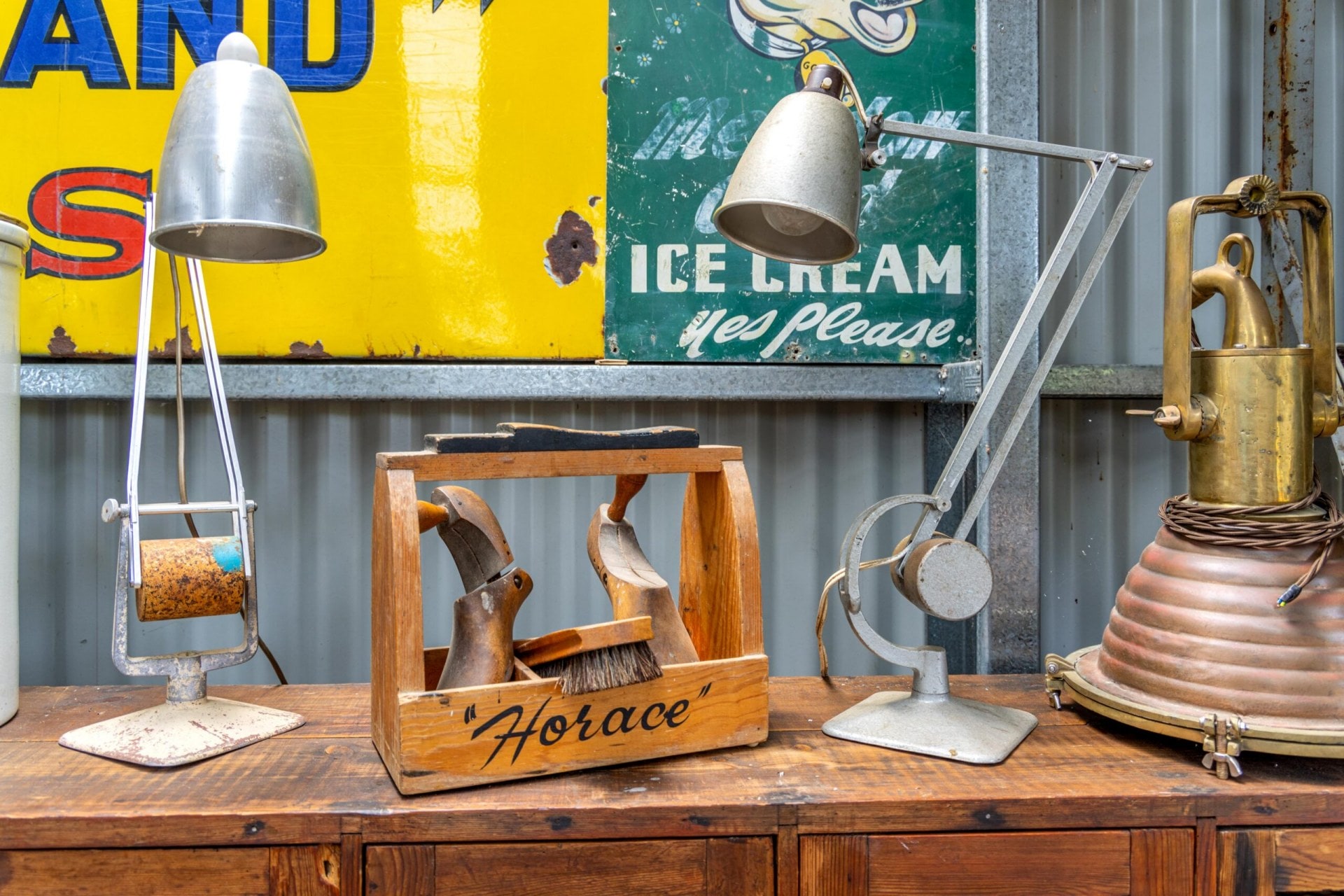 a selection of vintage home goods