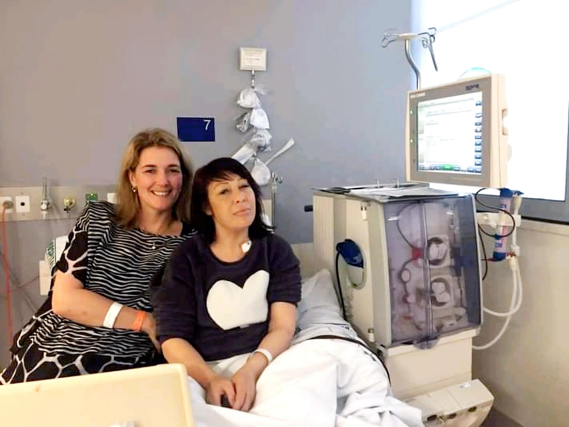 Frankie Egglestone and Lianne Bateman in the hospital