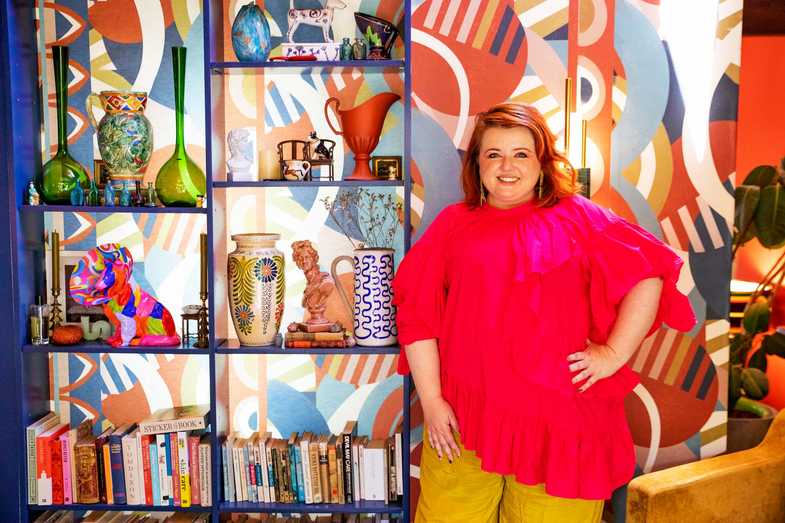 Evie Kemp in her colourful home