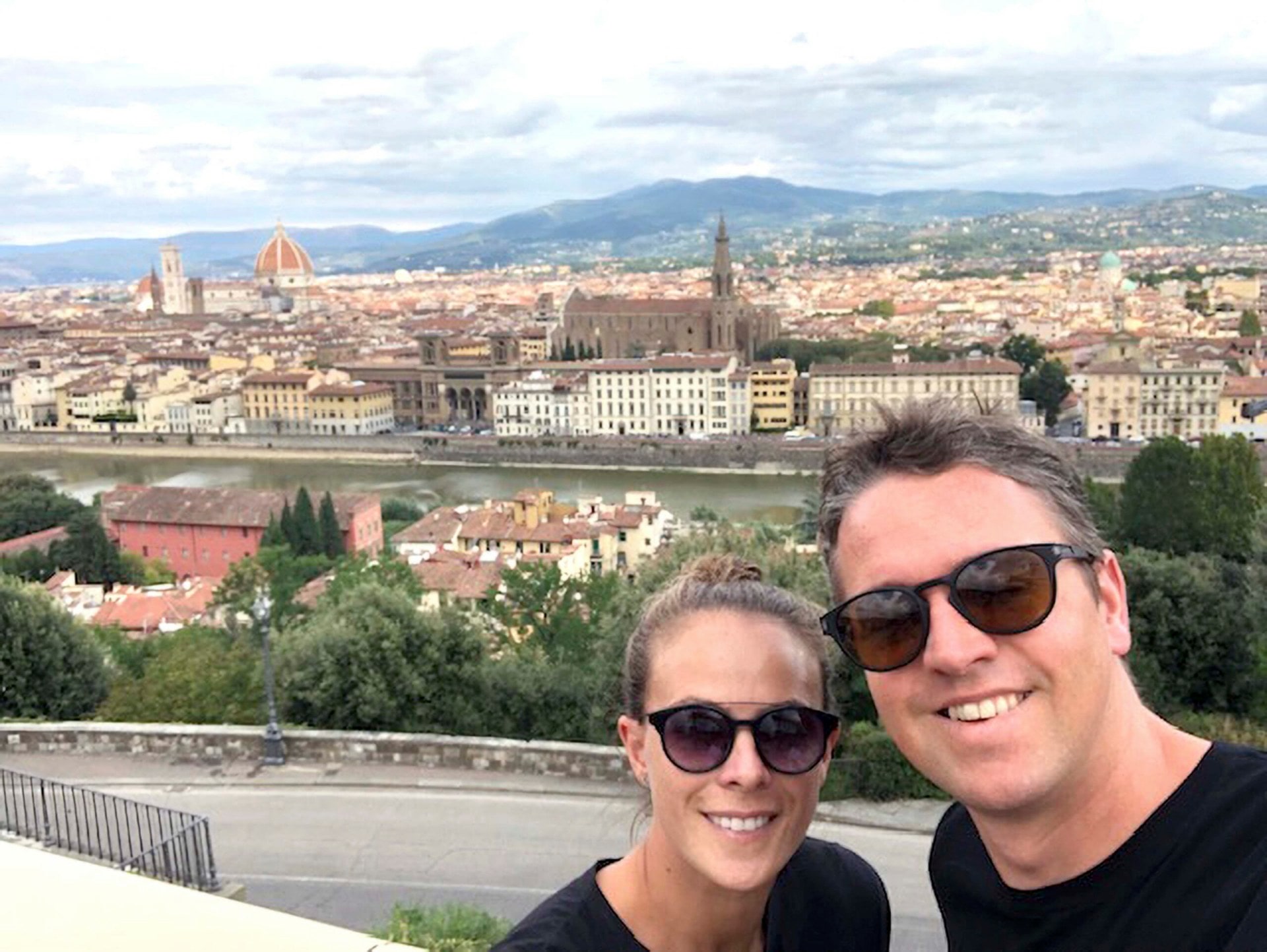 Lisa Carrington and fiance Michael Bucktaking a selfie