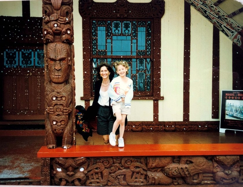 Visiting Rotorua as a child with her mum. 