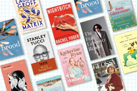 books on a checkered background