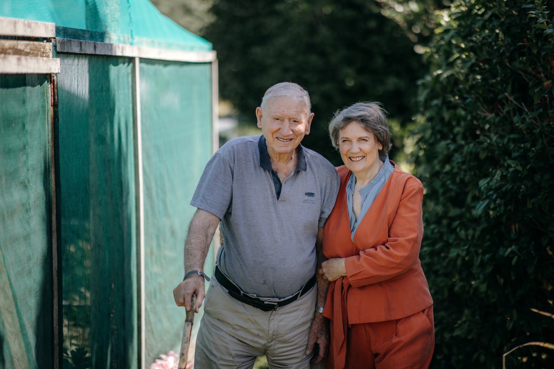 Helen Clark with her father George 