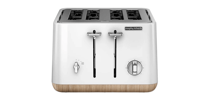 Morphy Richards white wood trim four-slice toaster, $145 from The Market.