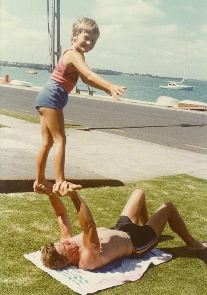 Raelene  as a child with her father