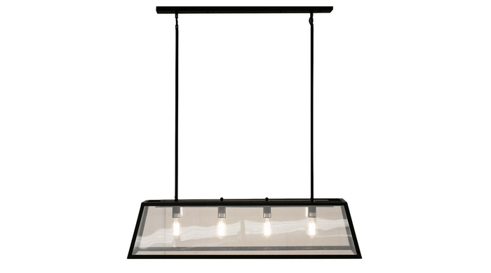 Black glass trapeze hanging light, $1217 from Leopold Hall.