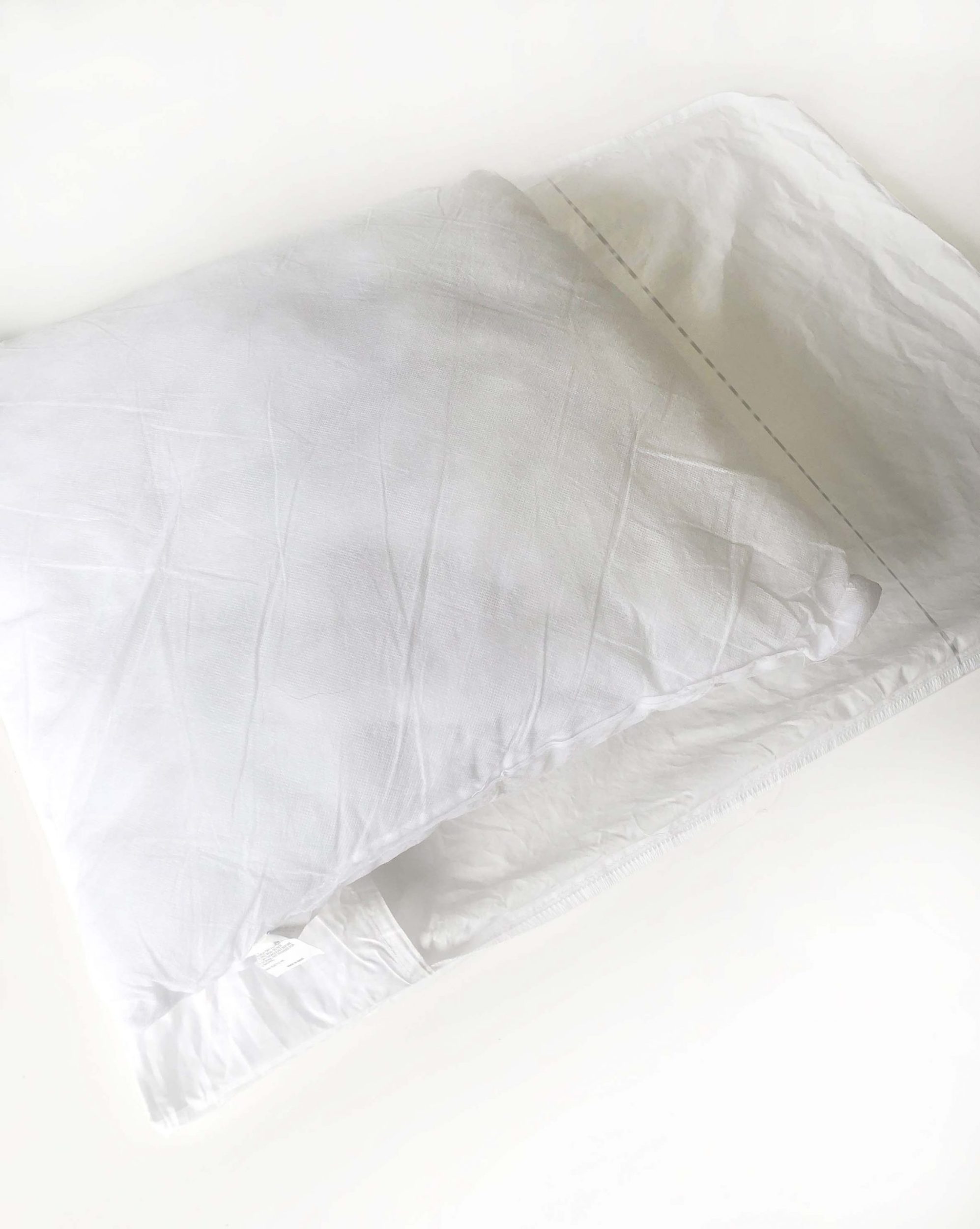 White pillowcase on a white table