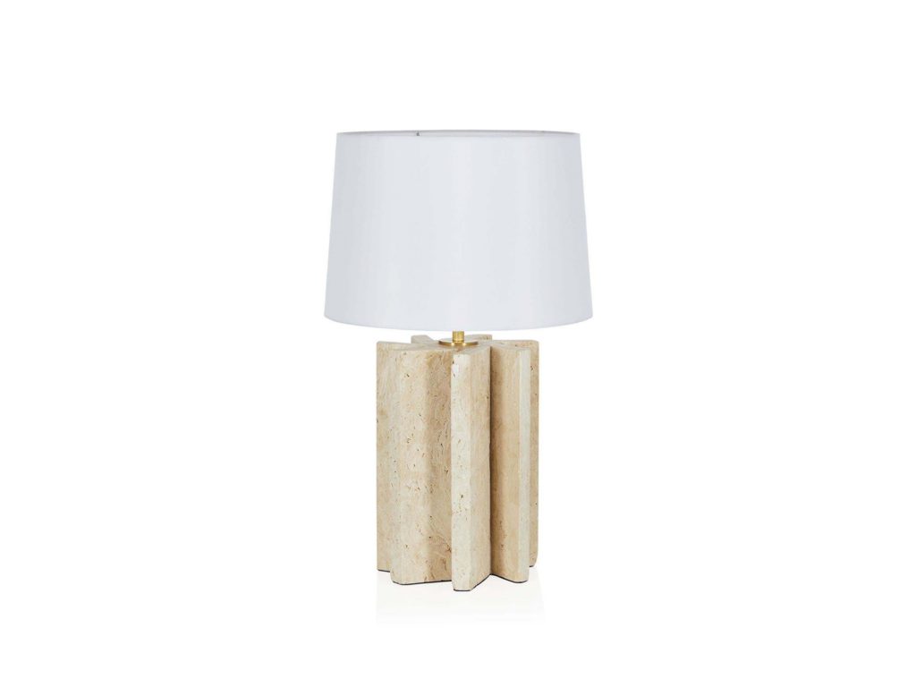 Diaz Travertine table lamp, $755 from Coco Republic. 