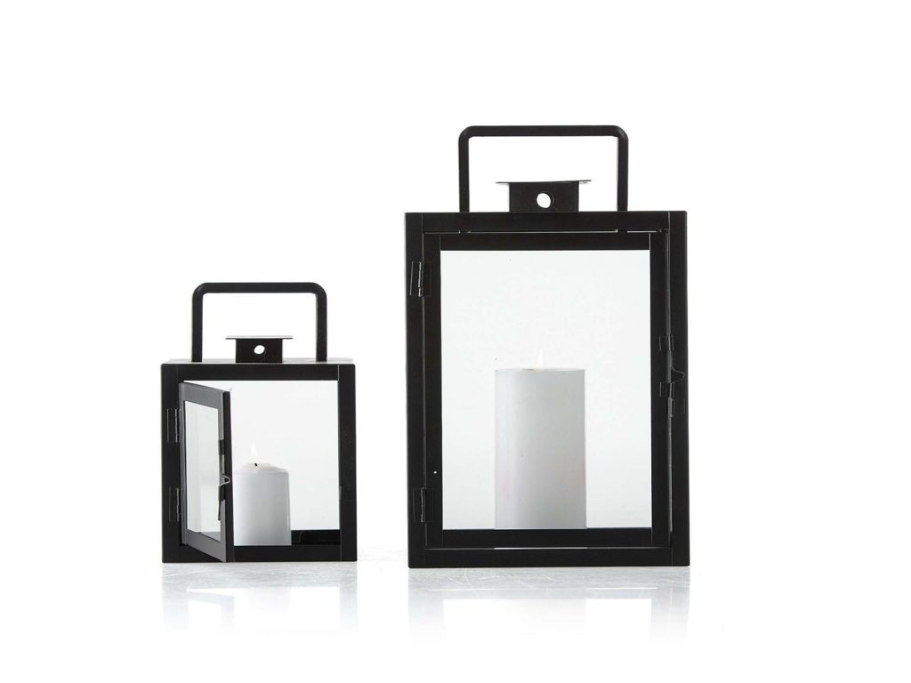 Outdoors Micah matt lanterns, $29.90 (small) and $49.90 (large) from Bed Bath & Beyond.