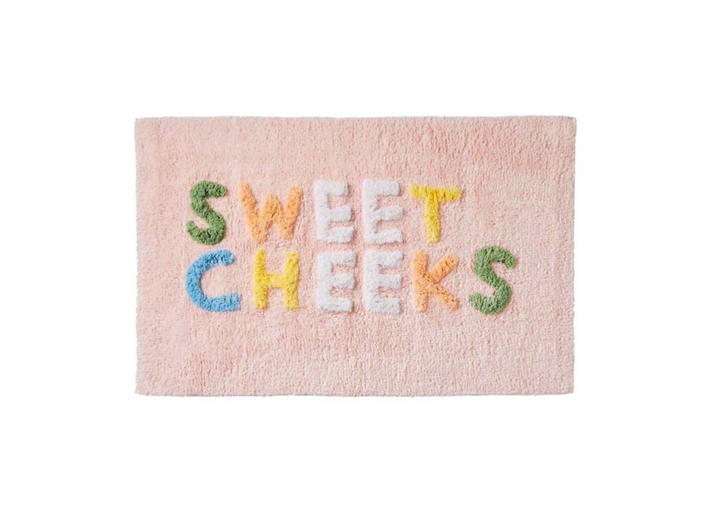 Home Republic Sweet Cheeks bath mat in pink pastels, $39.99 from Adairs. 