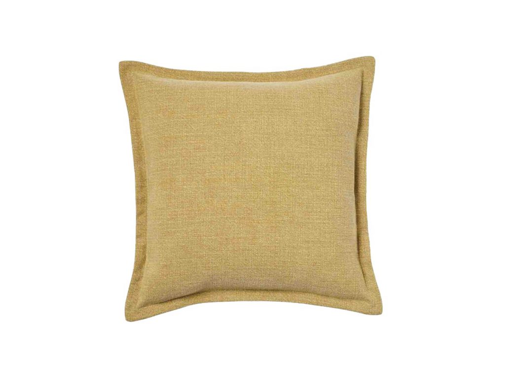 A mustard square cushion