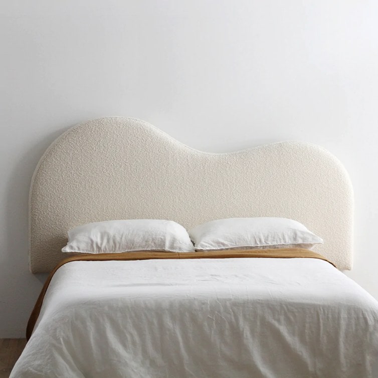Ivory boucle material headboard from AC Homestore. 