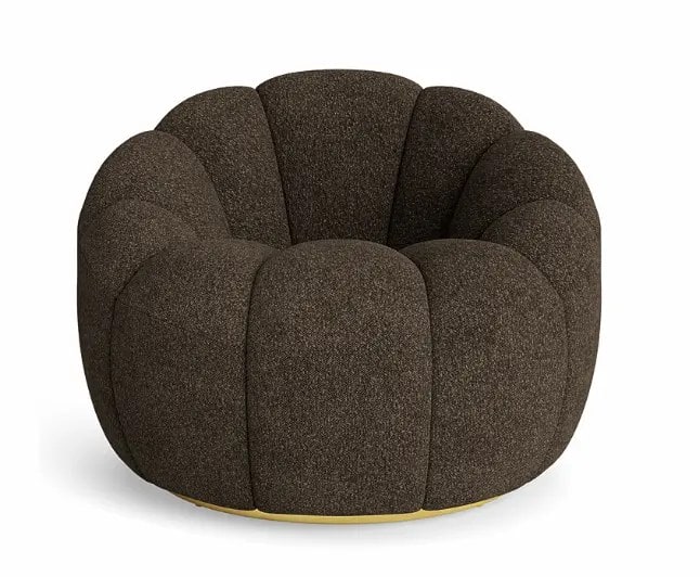 A brown boucle ottoman chair by coco Republic. 