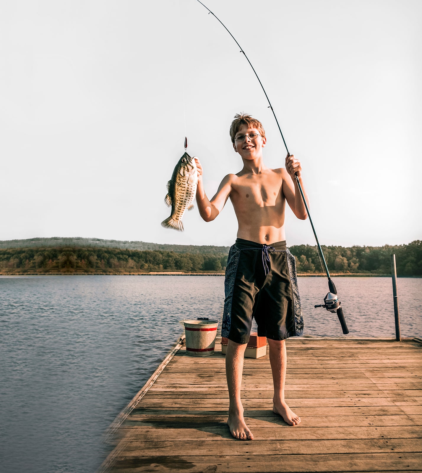 Boy with fishing rod