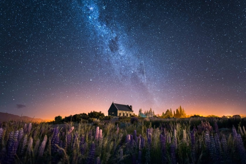 The Milky Way over the Church of The Good Shepherd at Lake Tekapo.