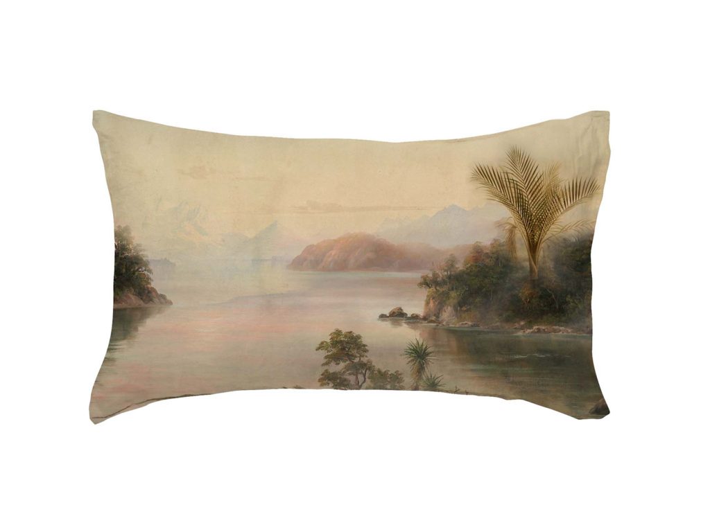 Dreamscape hemp and cotton pillowcase, $140 for set of two from House of Aroha