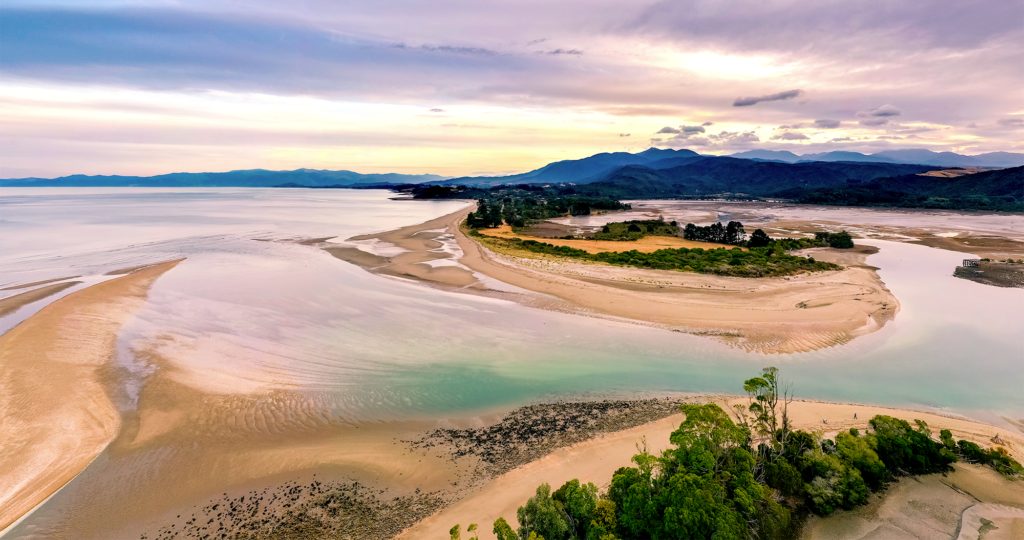 Overhead shot of an estuary