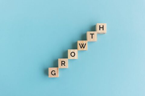 Growth Word on Wood Block