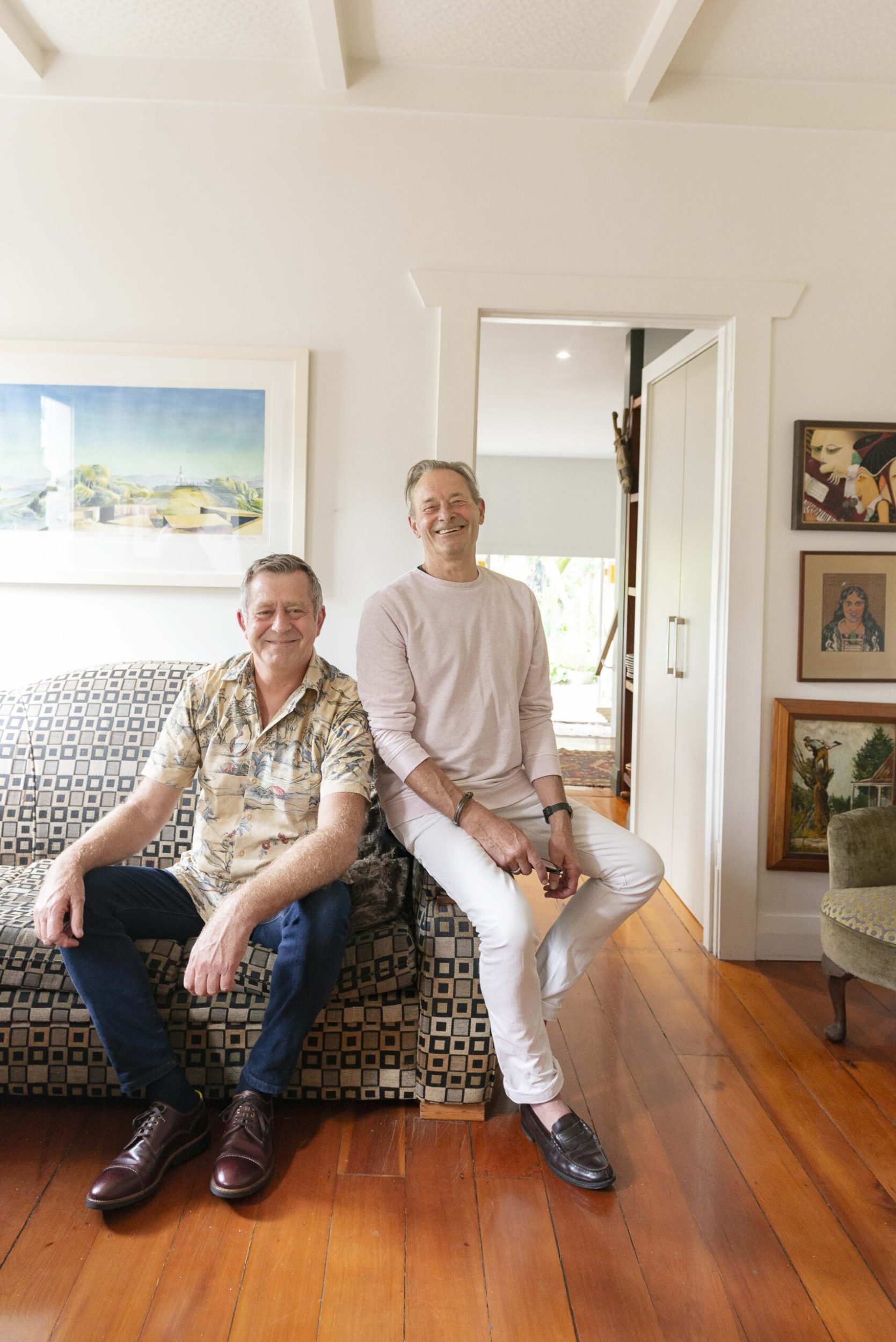 Grant Allen and Jorg Kamerman sitting in their living room