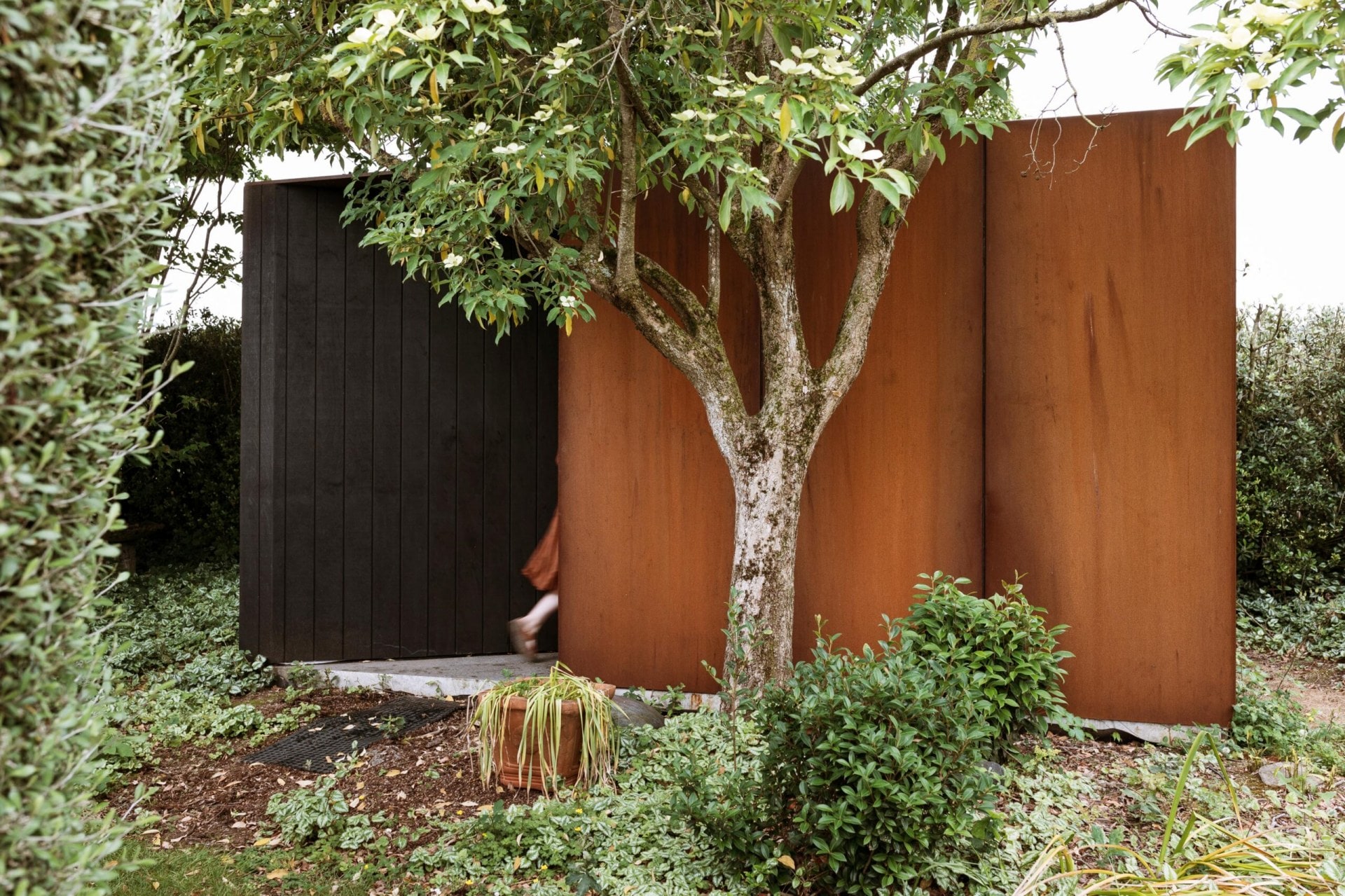 A sculptural wine cellar