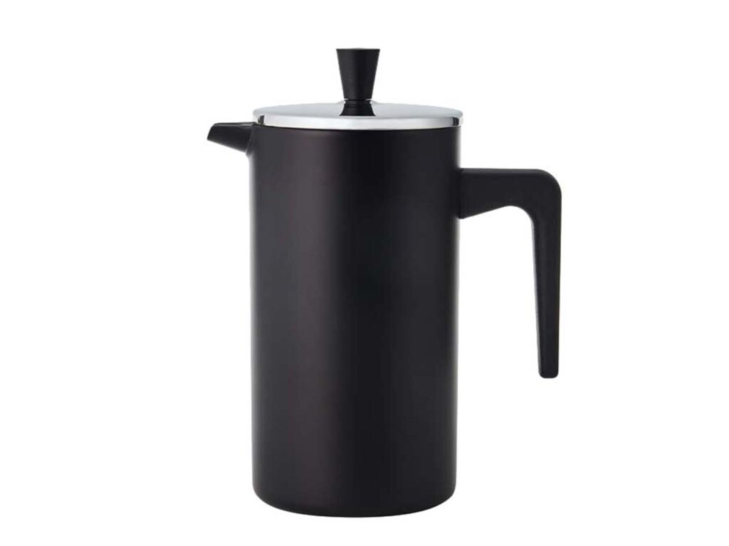 Cinemon Barista stainless steel coffee press in matt black, $69.99 from Waiheke Bean.