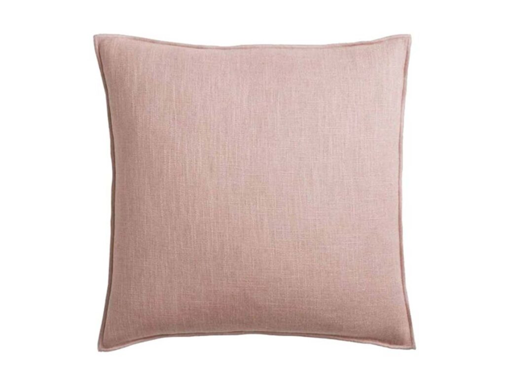 West Elm Classic linen cushion in adobe rose, $89 from Ballantynes.