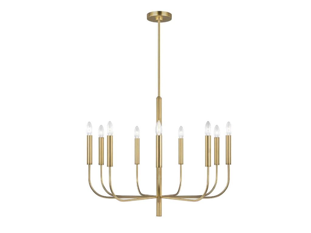 Brianna burnished brass pendant light, $2518.50 from The Lighting Centre.