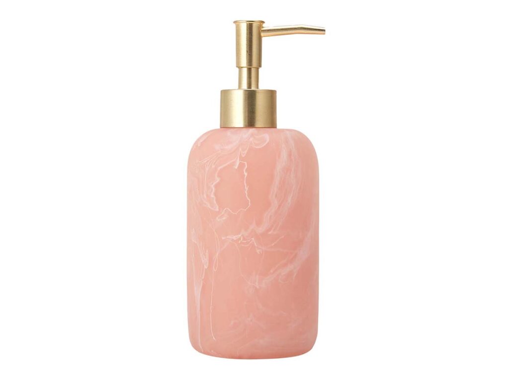 Pink resin soap dispenser, $9 from Kmart
