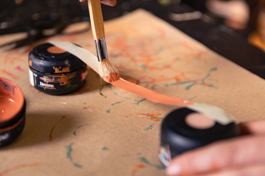 painting tape in an orange colour