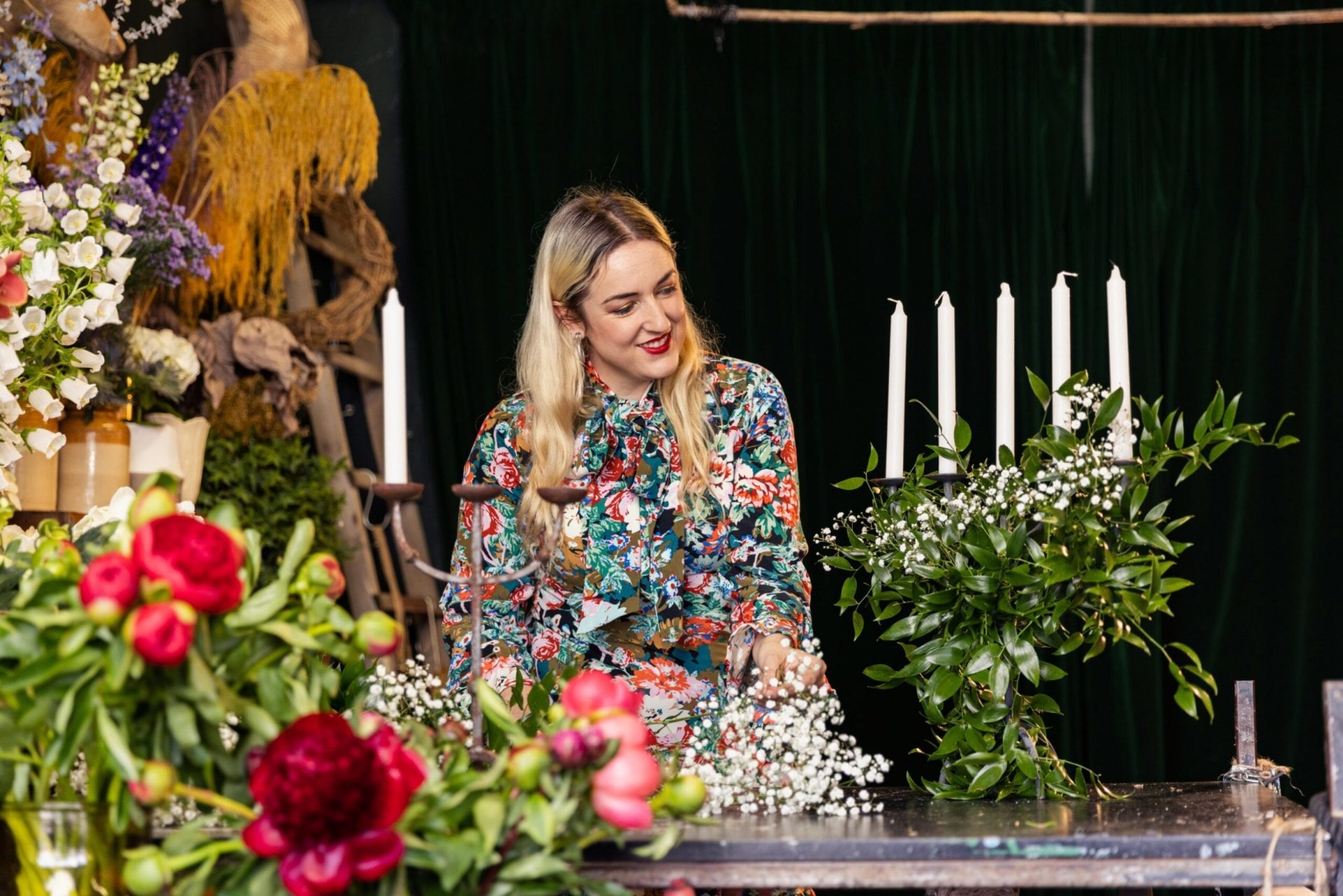 Georgie Malyon admires her candelabra