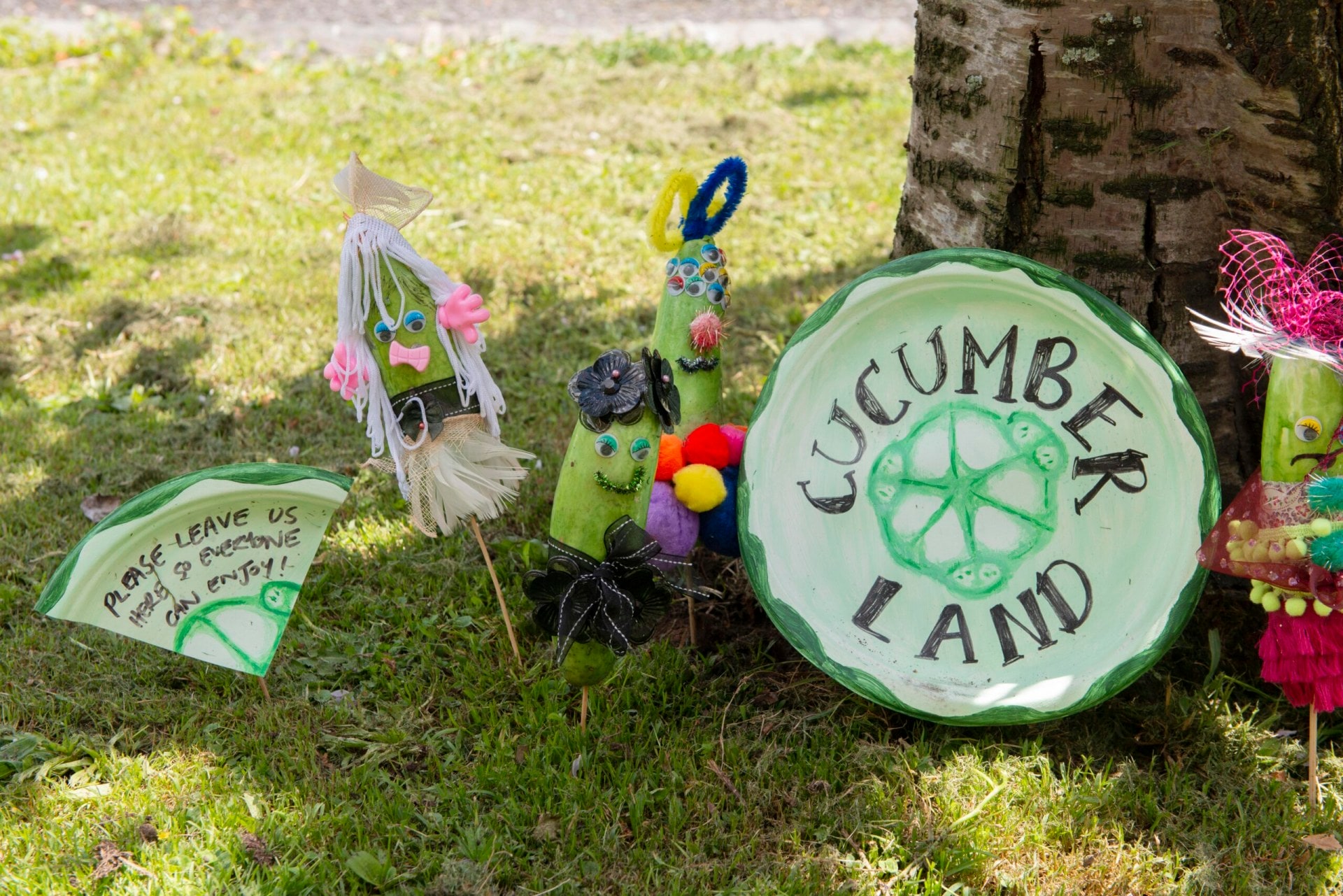 A village of cucumber people made by Rose Jackson