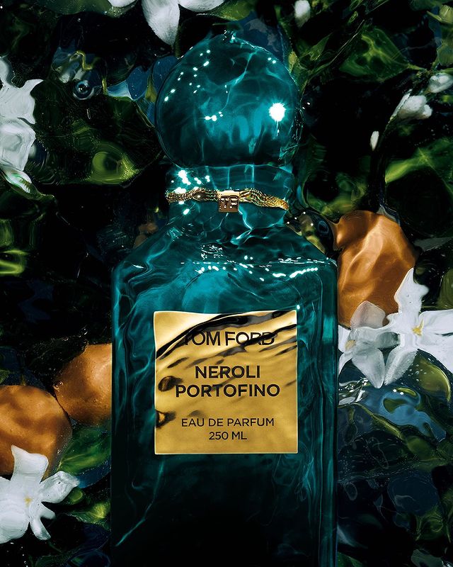 A bottle of Neroli Portofino by Tom Ford which is a popular perfume brand. 