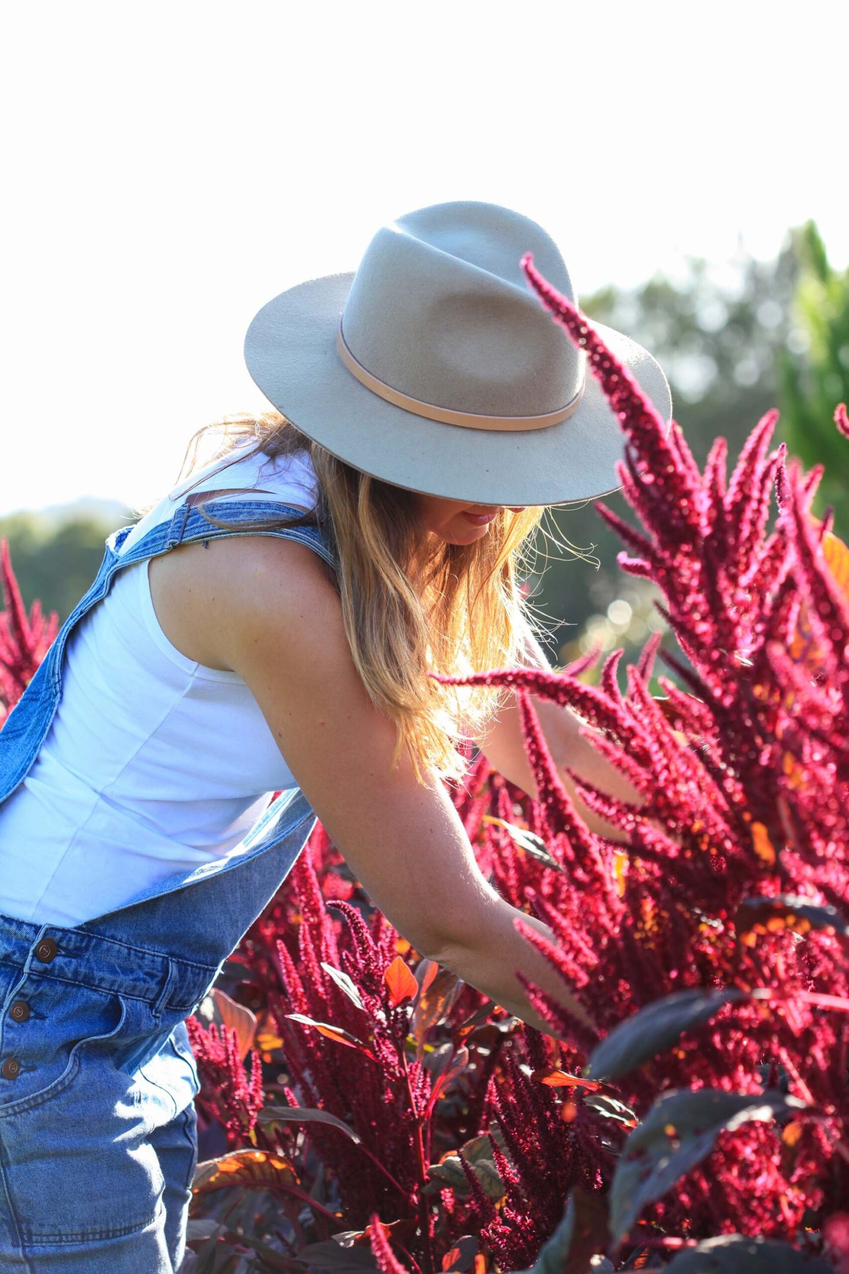 Jen Ross gardening in flower bed