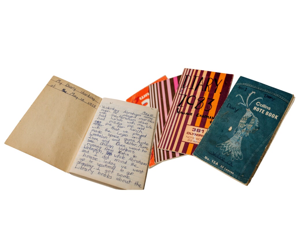 Journals on white background