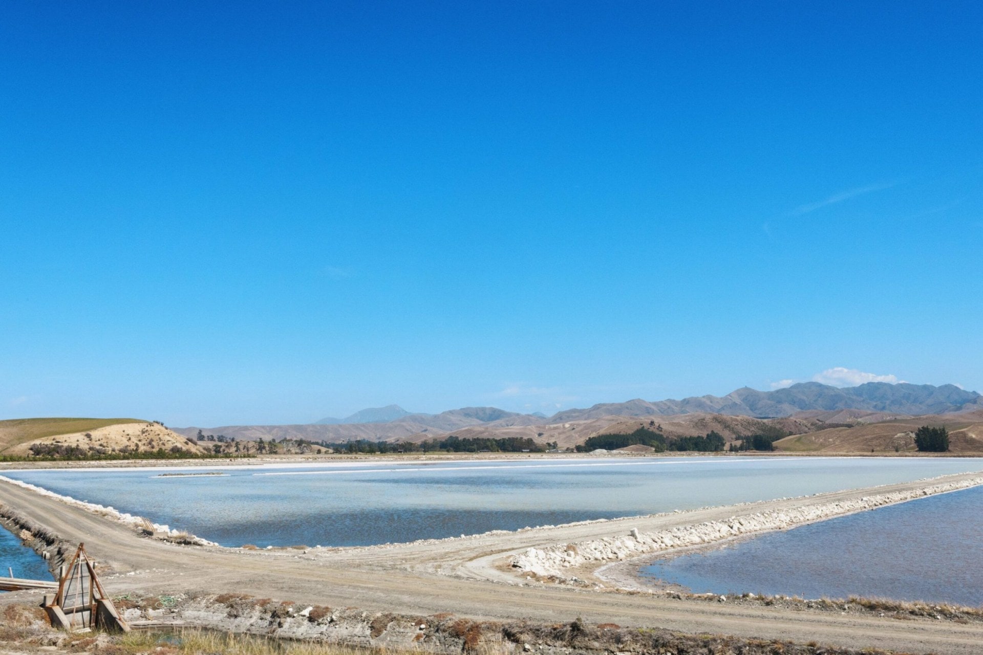 Salt evaporation ponds at Lake Grassmere