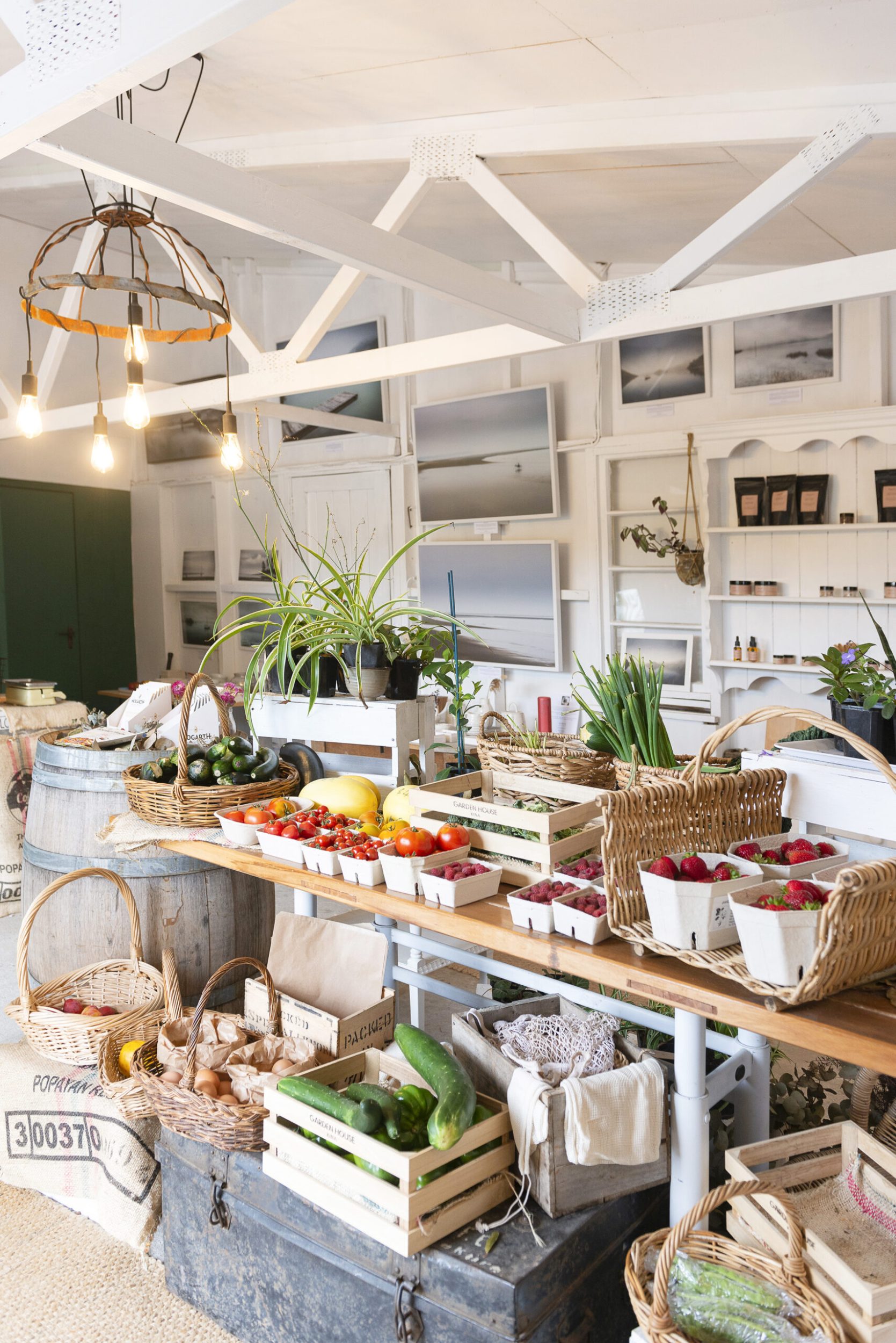 The interior of a stall at Garden House boutique farm store