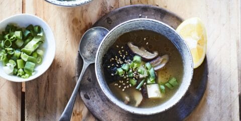 miso and mushroom broth