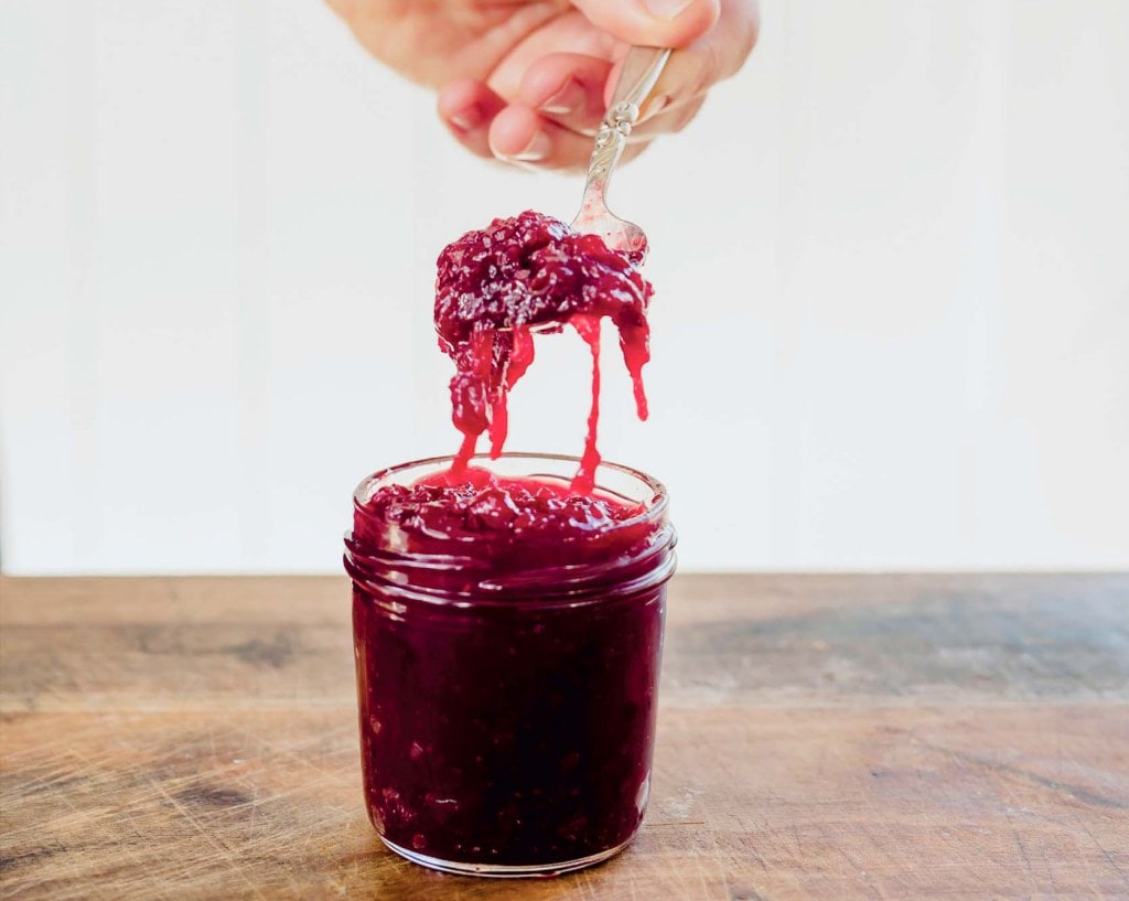 a jar of beetroot jam