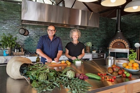 Michael and Bee Van de Elzen in their kitchen
