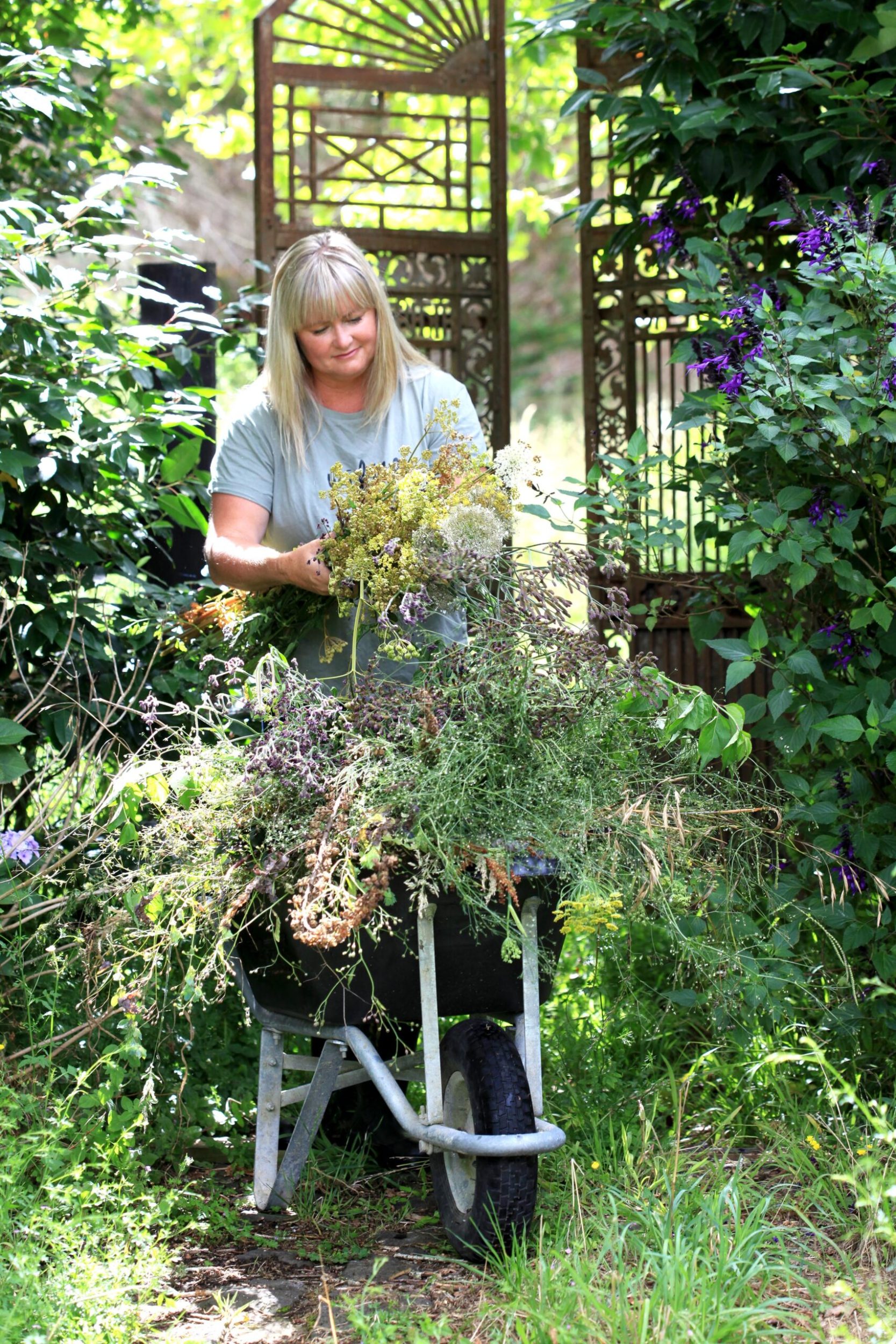 Lynda Hallinan in her garden